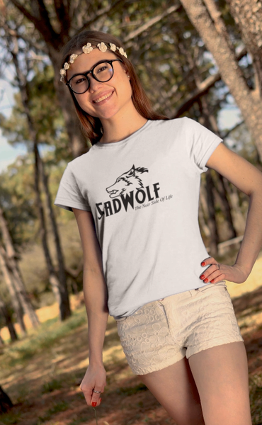 SadWolf Minimalistic T-Shirt: »SadWolf« Damen Weiß