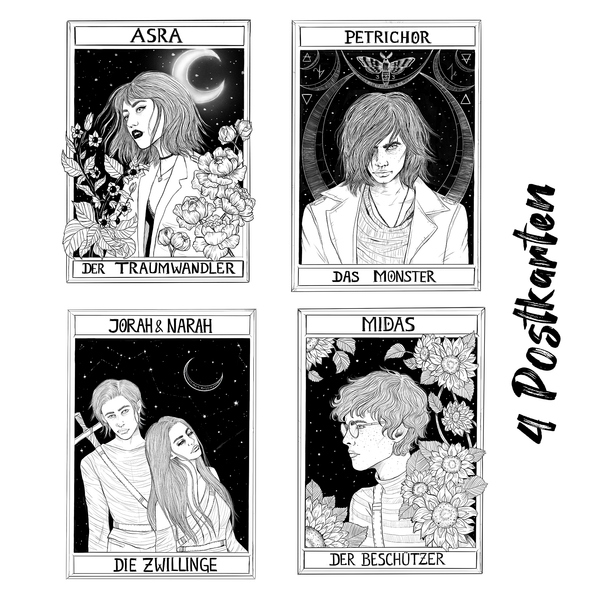 Bundle: »Der Traumwandler: Band 1 – Arkanas Ruf« & »333« von Melanie Strohmaier + vier Tarot-Postkarten